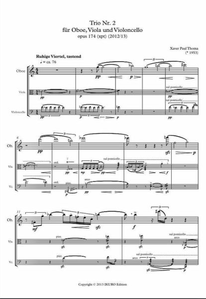 Partiturseite xpt 174 Trio Nr. 2 für Oboe, Viola, Violoncello