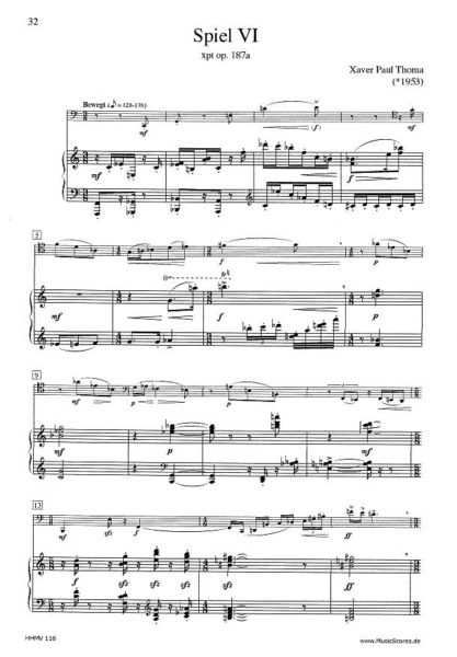 Partiturseite: xpt 187 – Spiel VI für Fagott und Klavier von Xaver Paul Thoma