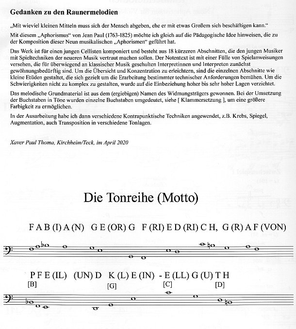 Wekkommentar: xpt 192 - Raunermelodien für Violoncello solo von Xaver Paul Thoma
